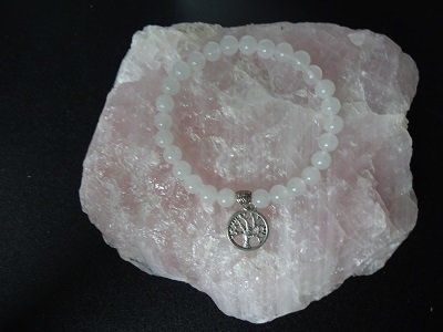 Dames armband Witte Jade Tree of Life