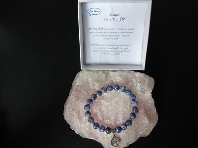 Dames armband Sodaliet met Tree of Life bedel