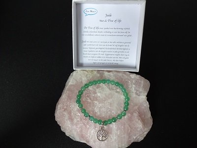 Dames armband Jade met Tree of life bedel