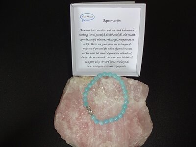 Dames armband Aquamarijn met Infinitykraal