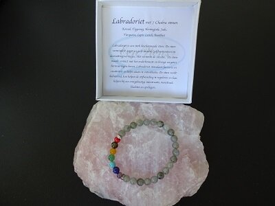 Damesarmband Labradoriet met 7 Chakra stenen