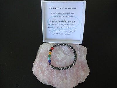 Dames armband Hematiet met 7 Chakra stenen