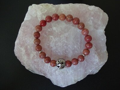 Dames armband Houtnerf Jaspis met de Tree of Life RVS