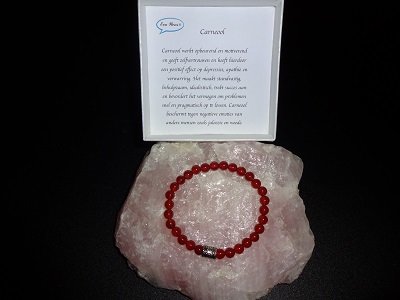 Dames armband Carneool met basic kraal