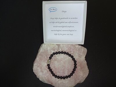 Dames armband Onyx met infinitykraal