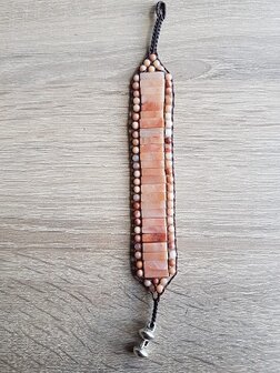 Dames armband met natuurstenen Red Veined White Onyx