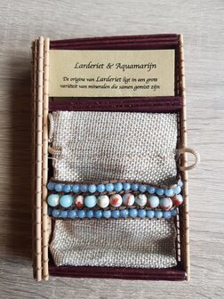 Dames armband met natuurstenen Larderiet &amp; Aquamarijn