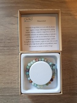 Dames armband Amazoniet met engelkraal