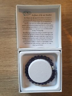 Dames armband Amethist met flower of life kraal