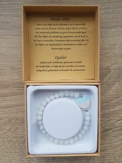Dames armband hart Maansteen &amp; Opaliet