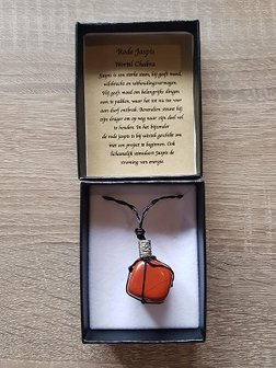 Damesketting van natuursteen Rode Jaspis