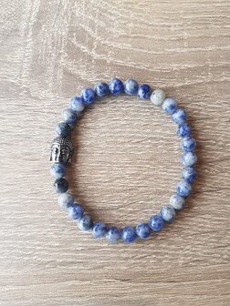 Dames armband Sodaliet met boeddhakraal