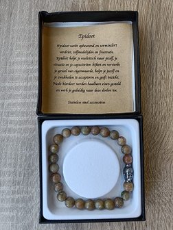 Heren armband Epidoot met RVS Boeddhakraal