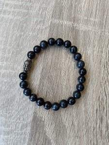 Heren armband Valkenoog met RVS Boeddhakraal 