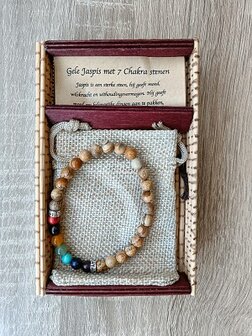 Dames armband Gele Jaspis met 7 Chakra stenen
