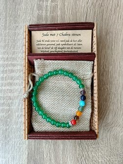 Dames armband Jade met 7 Chakra stenen