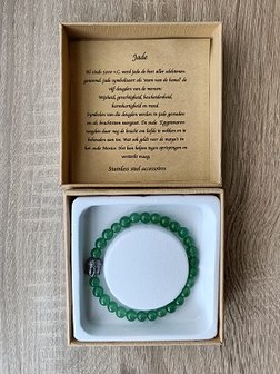 Dames armband Jade RVS Boeddha kraal