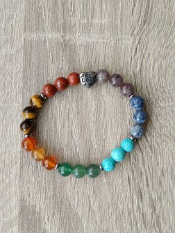 Energie Activerende Chakra&#039;s met Chakra Armband en Hart kraal