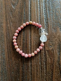 Dames armband Rhodochrosiet met Engelkraal