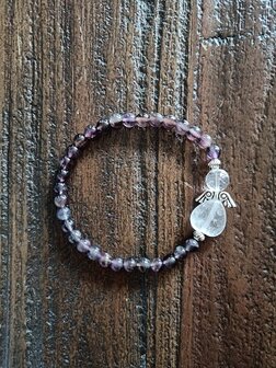 Dames armband Amethist met Engelkraal