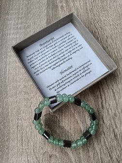 Dames armband Aventurijn &amp; Hematiet