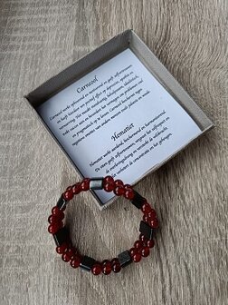 Dames armband Carneool &amp; Hematiet