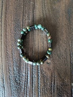 Dames armband Afrikaans Turquoise &amp; Hematiet