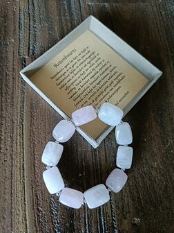 Dames armband Rozenkwarts met grote natuurstenen