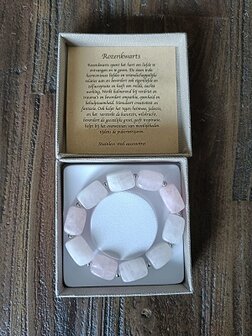 Dames armband Rozenkwarts met grote natuurstenen