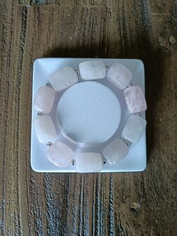 Dames armband Rozenkwarts met grote natuurstenen