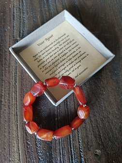 Dames armband Vuur Agaat met grote natuurstenen