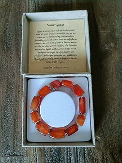 Dames armband Vuur Agaat met grote natuurstenen