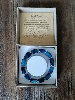 Dames armband Band Agaat Blauw met grote natuurstenen
