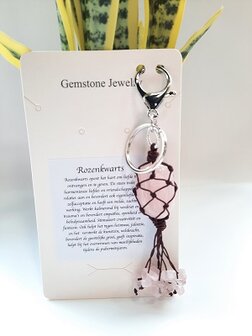 Sleutelhanger Rozenkwarts
