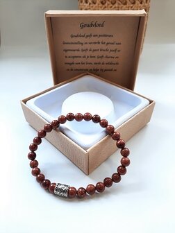 Dames armband natuursteen Goudvloed met basic kraal