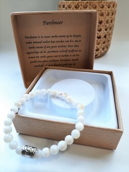 Natuursteen Parelmoer dames armband
