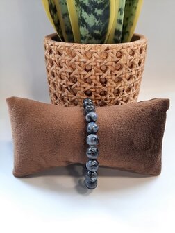 Labradoriet, heren armband van natuursteen