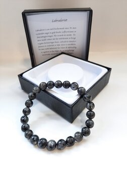 Labradoriet, heren armband van natuursteen
