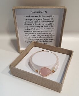 Dames armband Rozenkwarts natuursteen