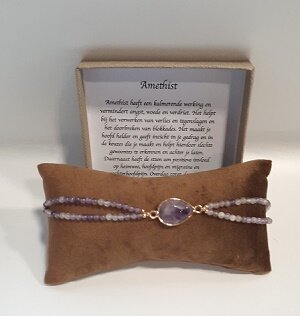 Amethist facet geslepen armband