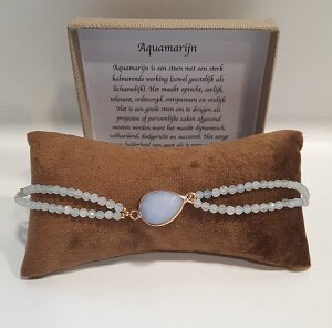 Aquamarijn natuurstenen armband