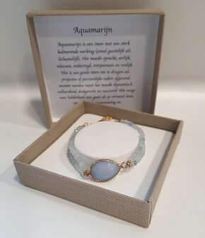 Aquamarijn natuurstenen armband