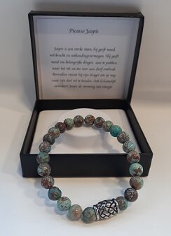 Picasso Jaspis herenarmband met basic kraal