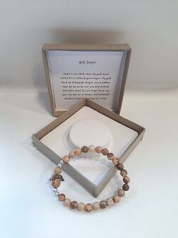 Dames armband gele Japis met engel