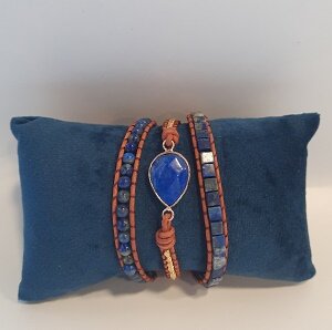 Wikkelarmband natuursteen Lapis Lazuli