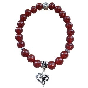 Carneool natuursteen armband met bedel hart