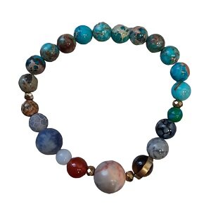 Zonnestelsel armband van natuursteen