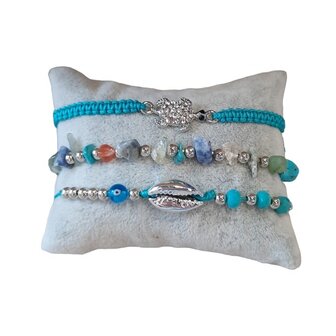Set van 3 armbanden met natuursteen