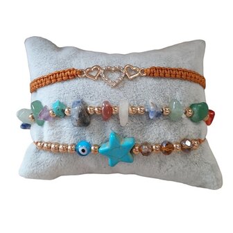 Set van 3 armbanden met natuursteen