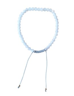 Witte Agaat hartjes armband